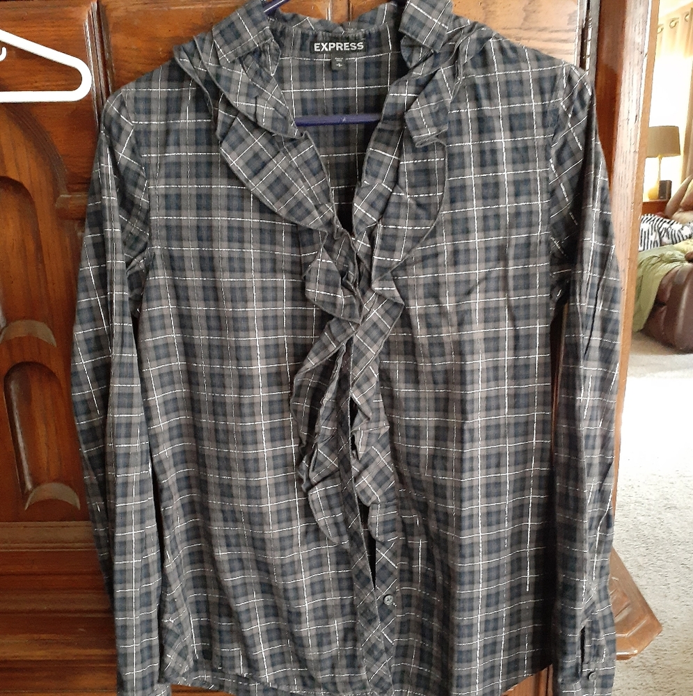 Express plaid button up shirt